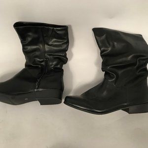 Black ruched boots